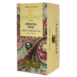 Чай Kolonist чорний і зелений Oriental Rose 25 пакетів сашет 25 пакетів