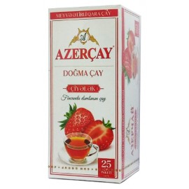 Чай Азерчай черный Клубника 25 пакетов