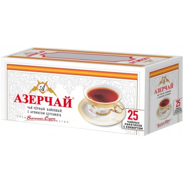 Чай Азерчай черный с бергамотом 25 пакетов