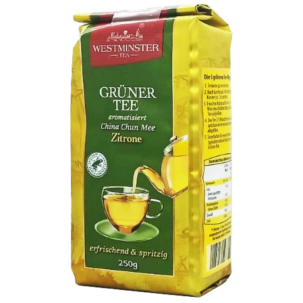 Чай зелений Westminster Grüner Tea з ароматом лимона 250 грам