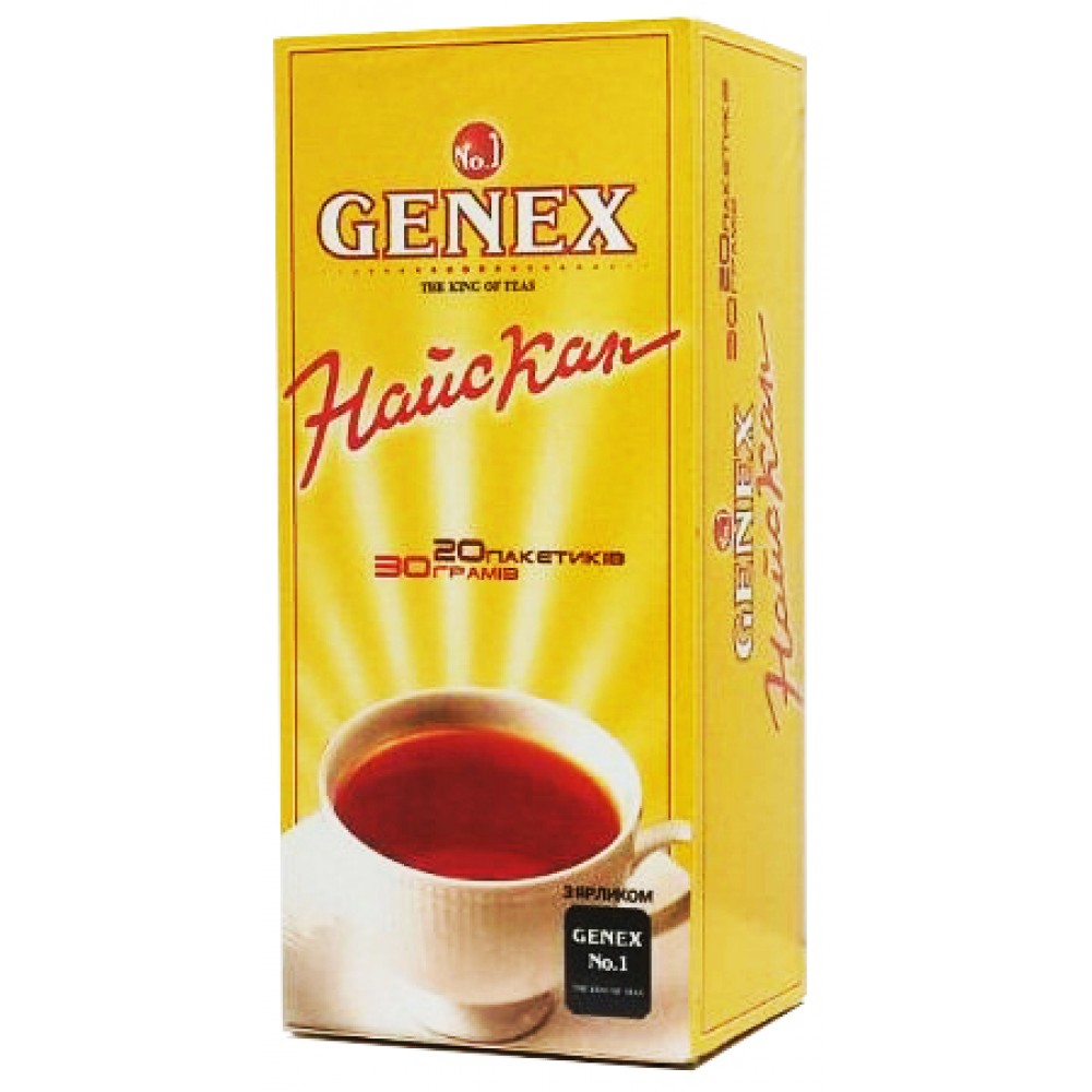 Чай черный Genex Nice Cup 20 пакетиков по 1,5 грамма с ярлыком