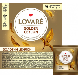 Чай черный Lovare Golden Ceylon в пакетиках 50 штук