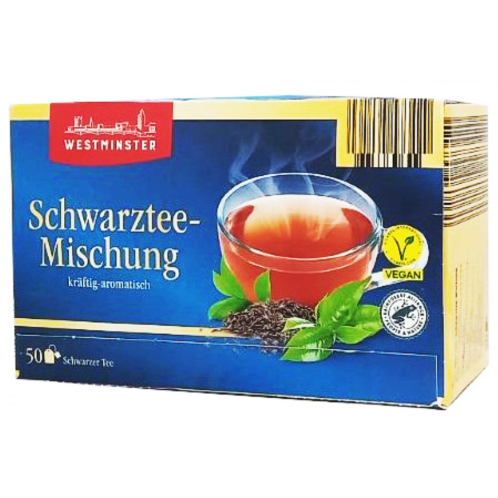 Чорний чай Westminster Tea Schwarztee-Mischung 50 пакетів