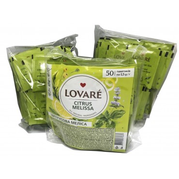 Чай зелений Lovare Citrus Melissa у пакетиках 50 штук
