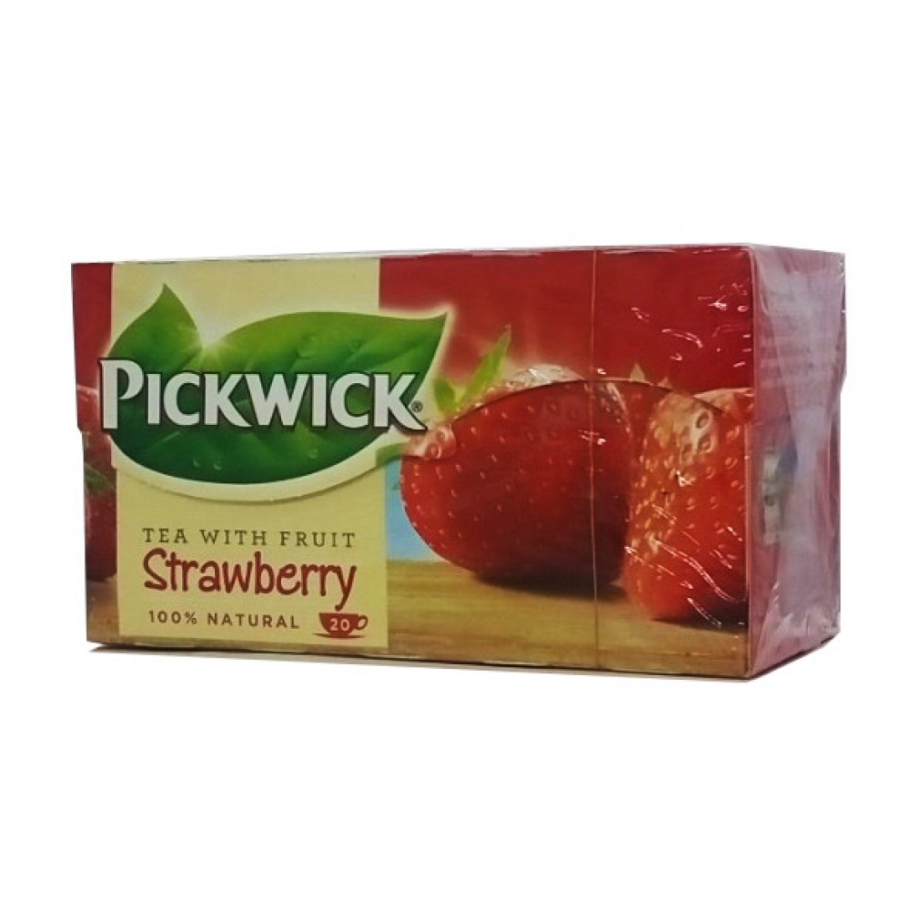 Чай Pickwick Strawberry, чорний із полуницею 20 пакетів.
