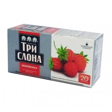 Чай "Три Слона" Суниця 20 пакетів